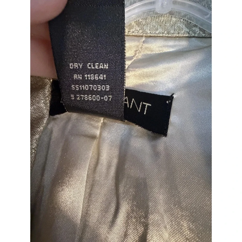 Lane Bryant Blazer Jacket Womens 20 Gold Jacquard One Button Lined Plus Formal